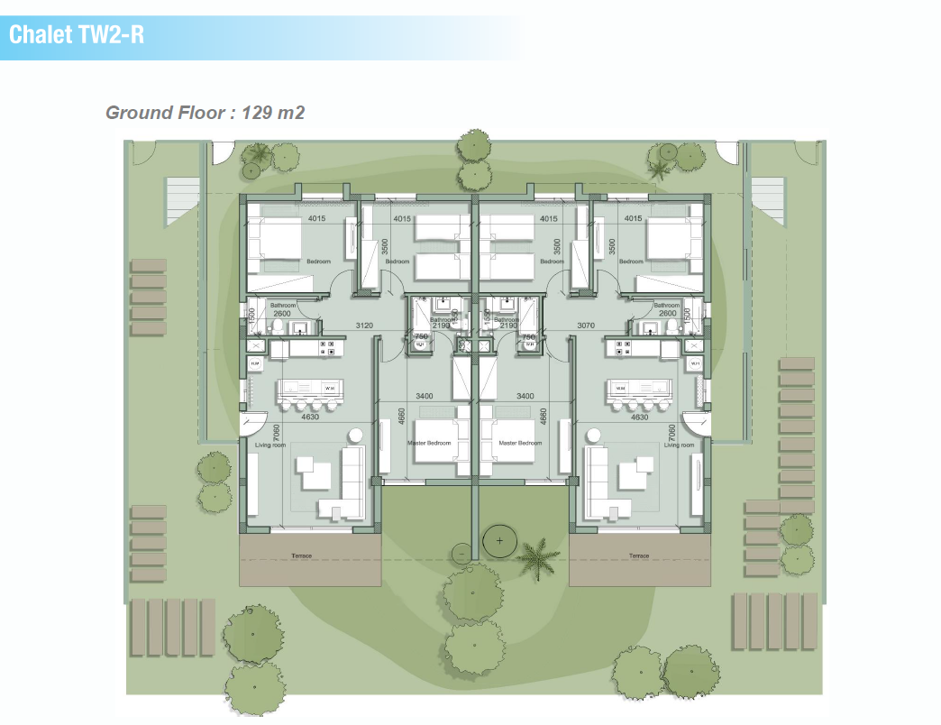 Floor plan for chalet at Fouka Bay