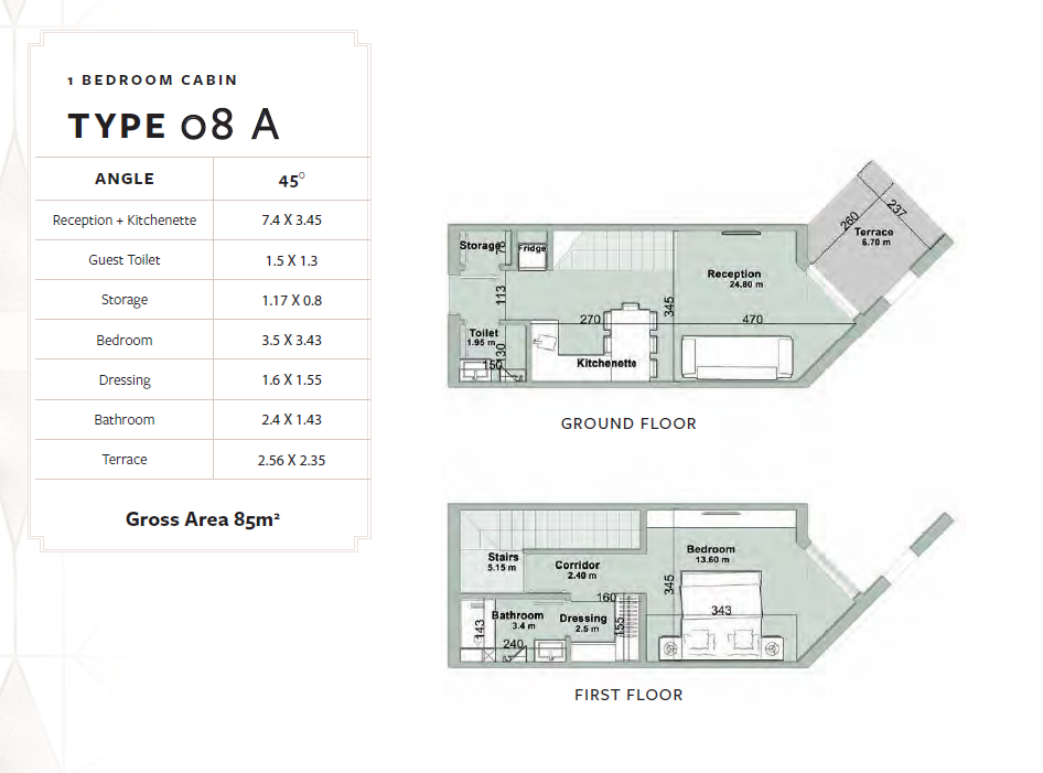 Floor plan for apartment at Fouka Bay
