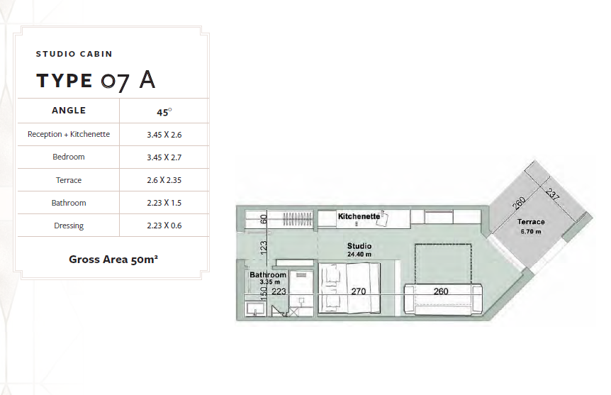Floor plan for apartment at Fouka Bay