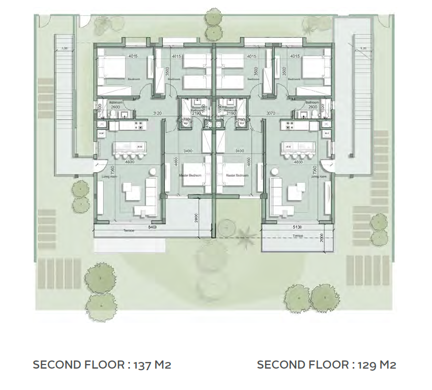 Floor plan for chalet at Fouka Bay