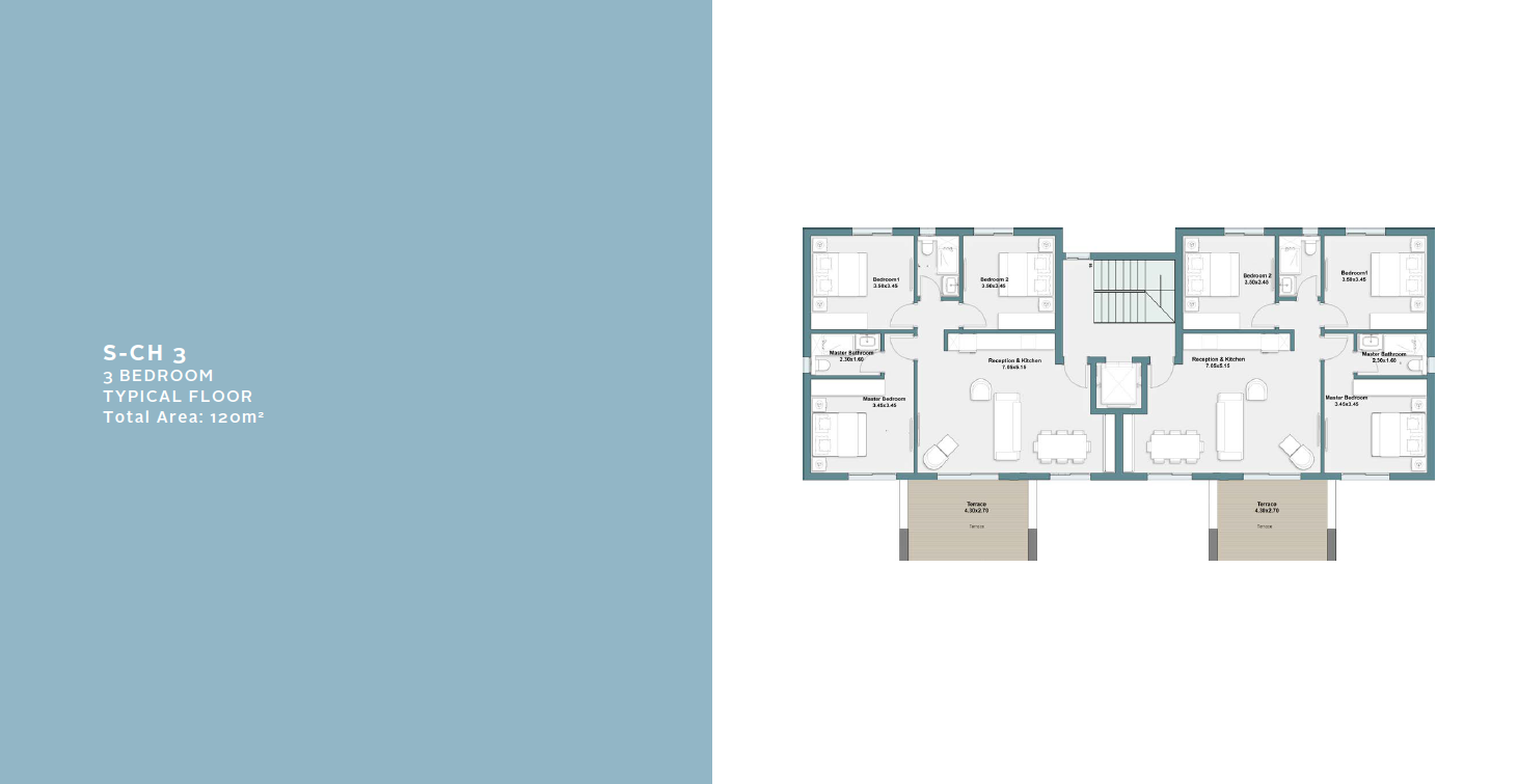 Floor plan for chalet at Fouka Bay