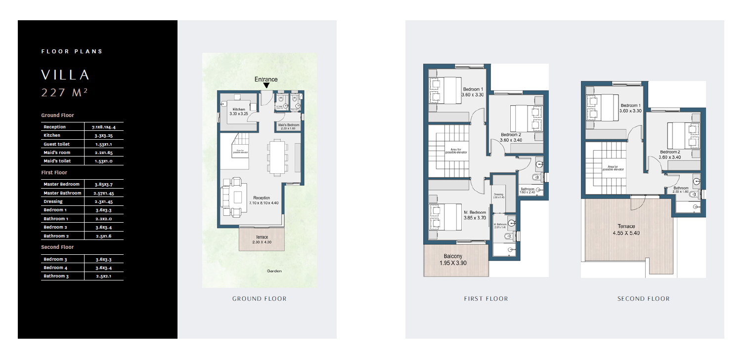 Floor plan for villa at Rivers