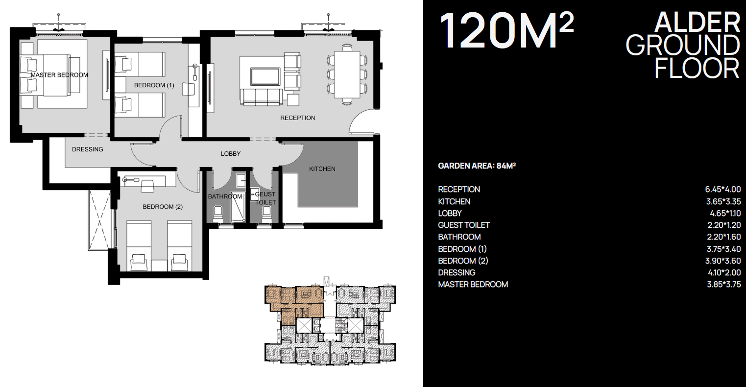 Floor plan for apartment at Sun Capital