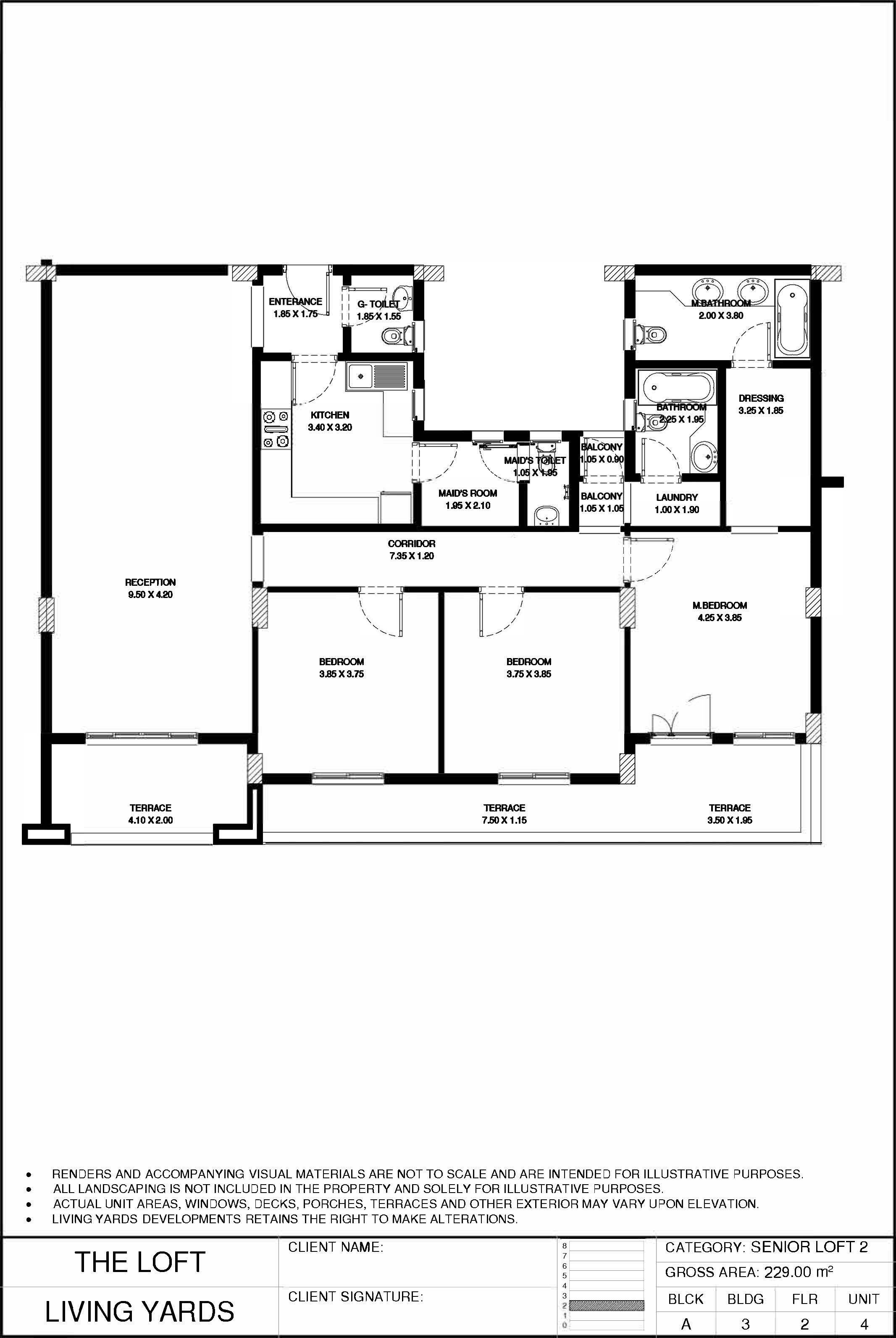Floor plan for apartment at The Loft