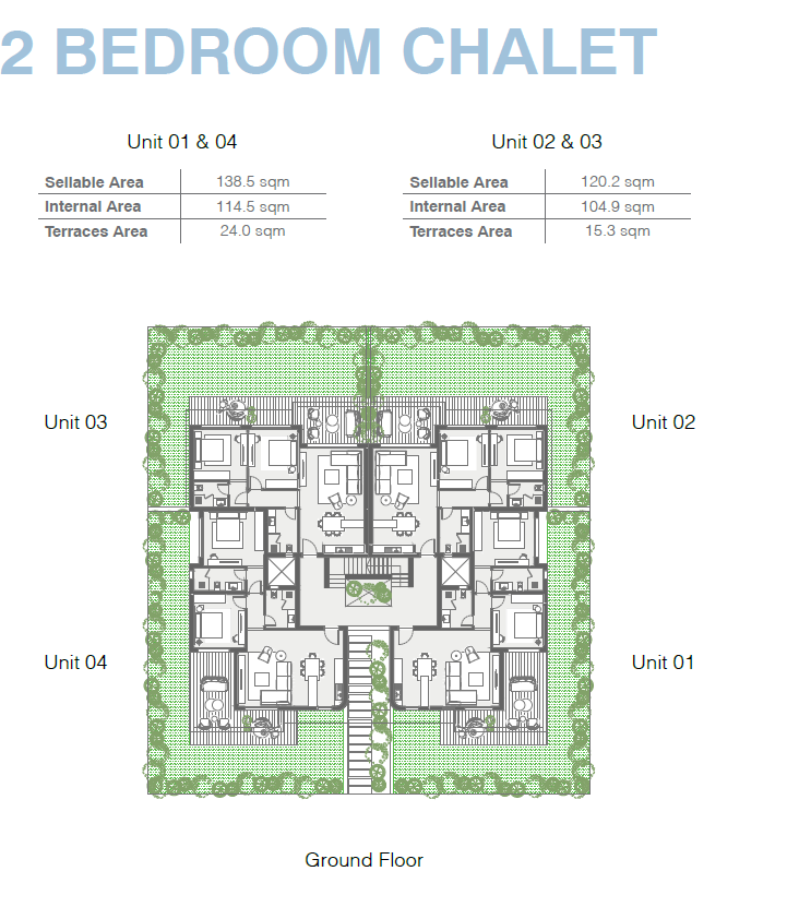 Floor plan for chalet at The Med