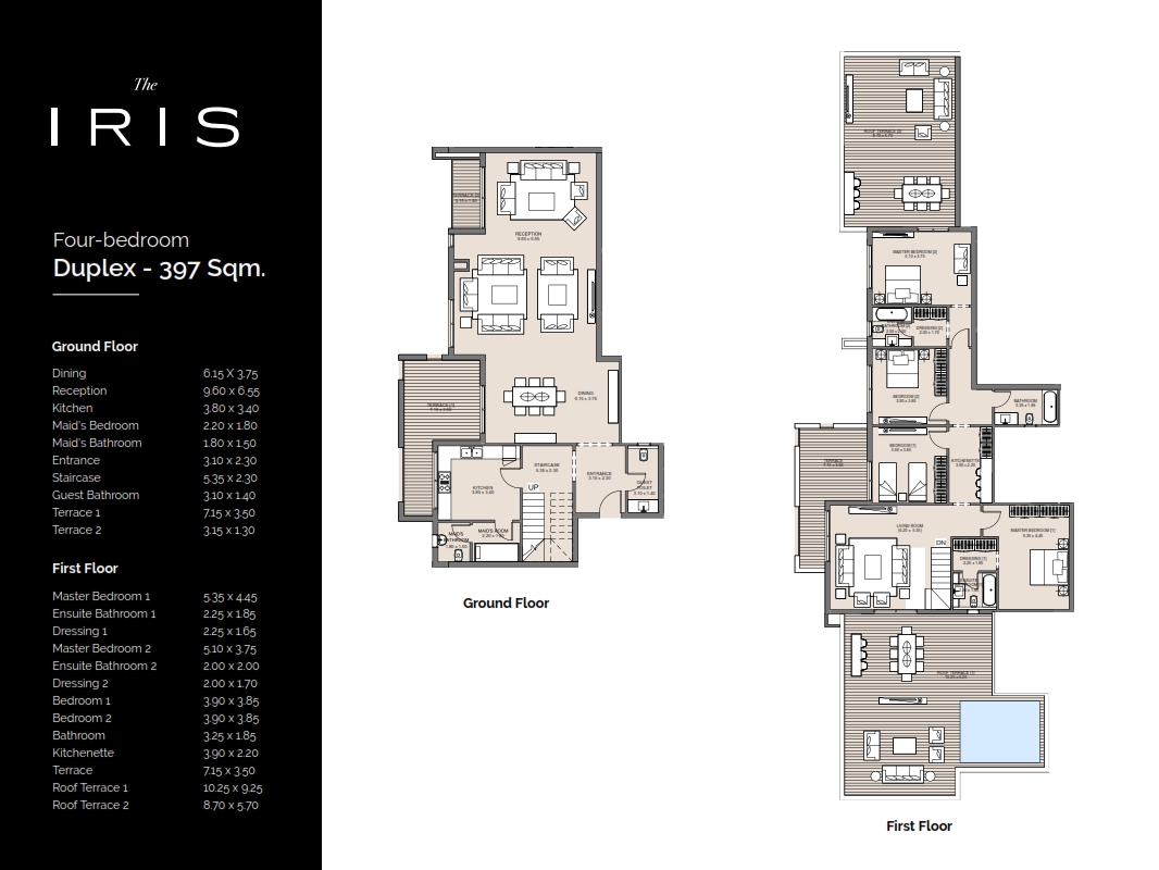 Floor plan for duplex at IRIS SwanLake Residences