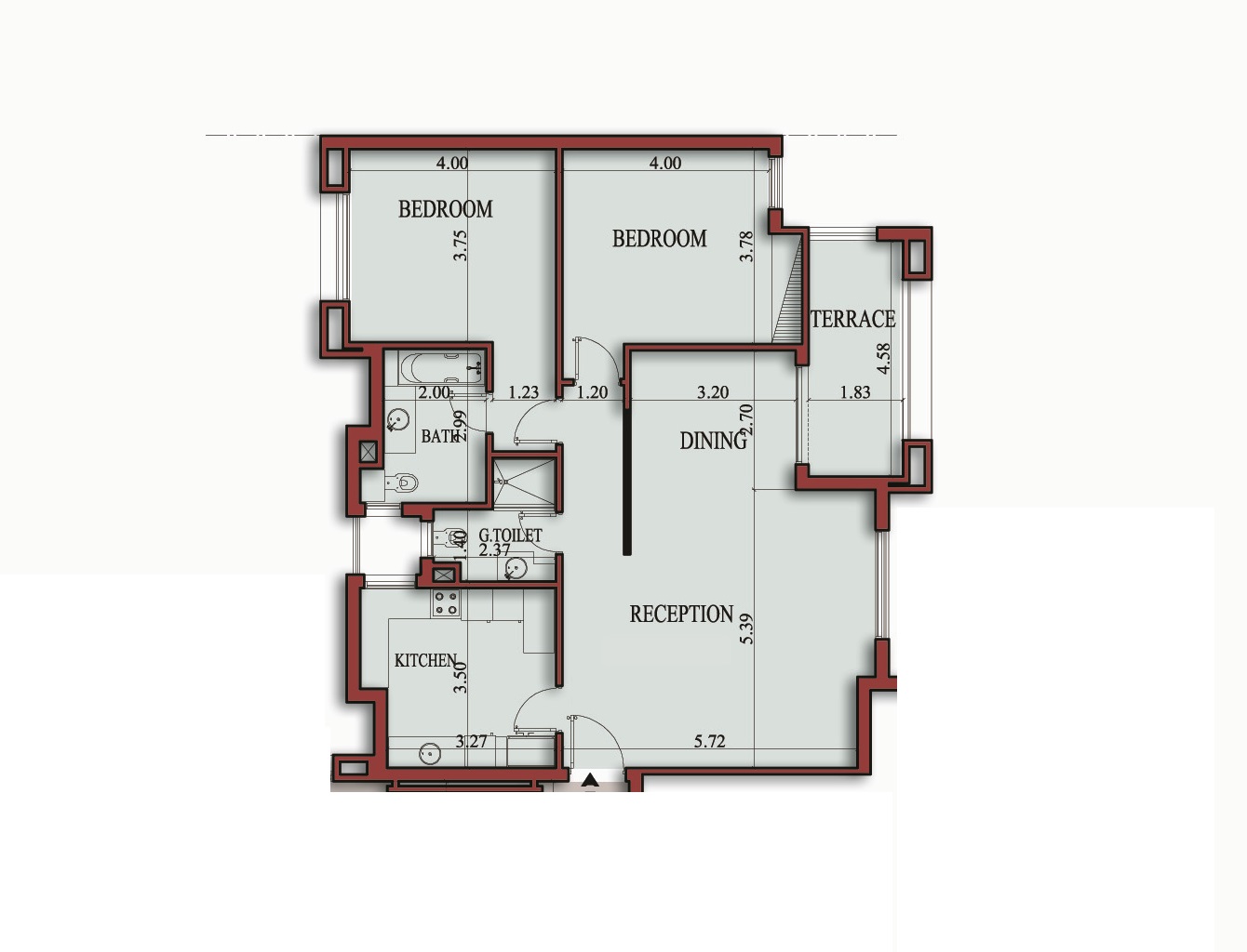Floor plan for apartment at Palm Parks