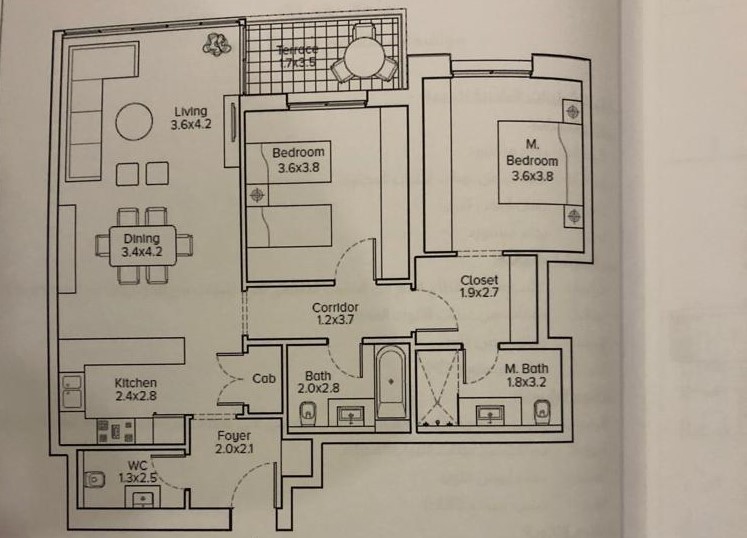 Floor plan for apartment at AEON Towers
