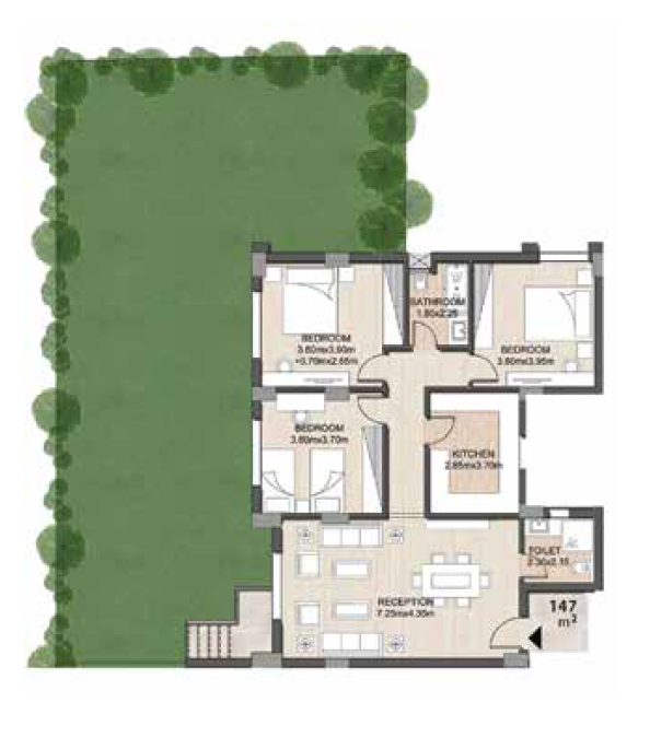 Floor plan for apartment at Granda Life