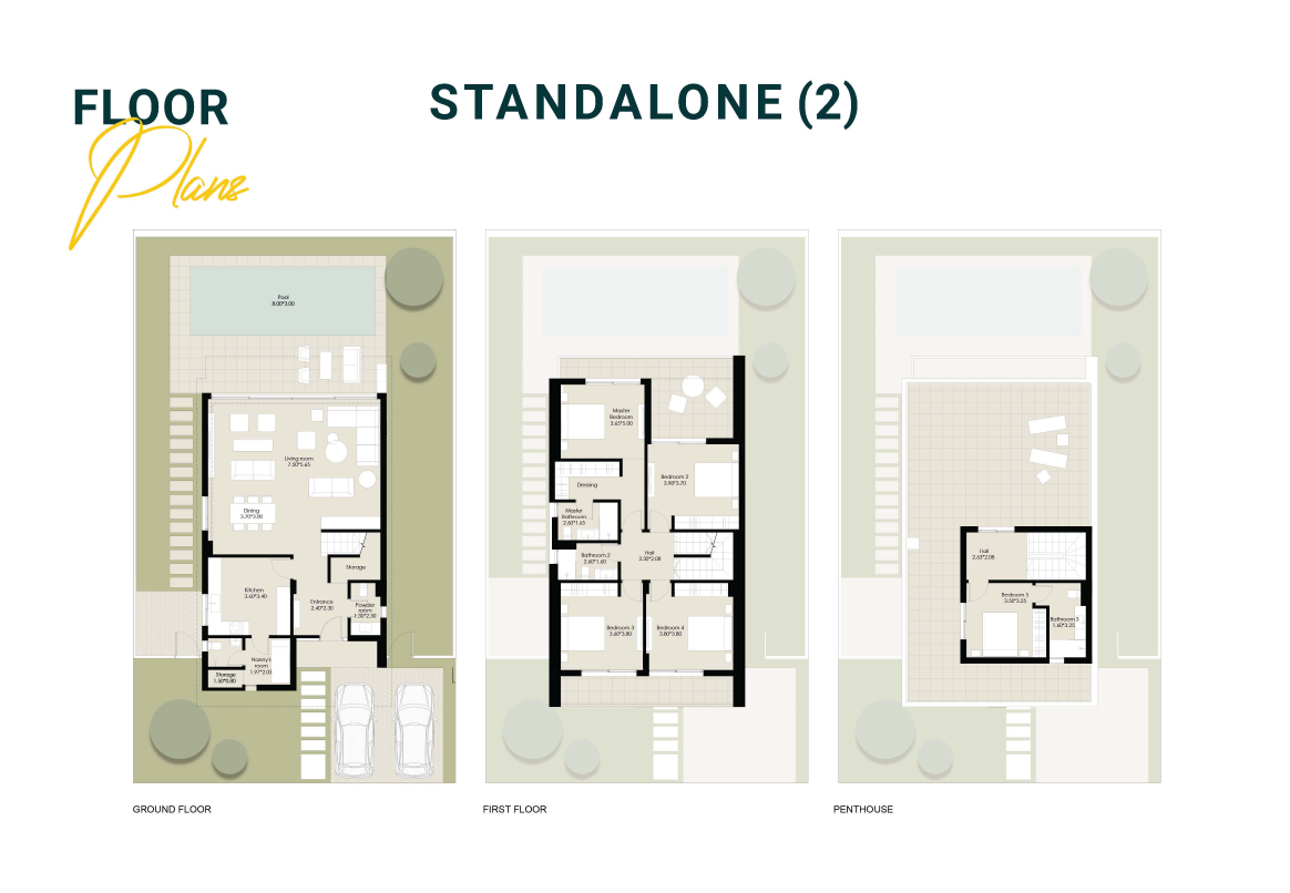 Floor plan for villa at Il Bayou