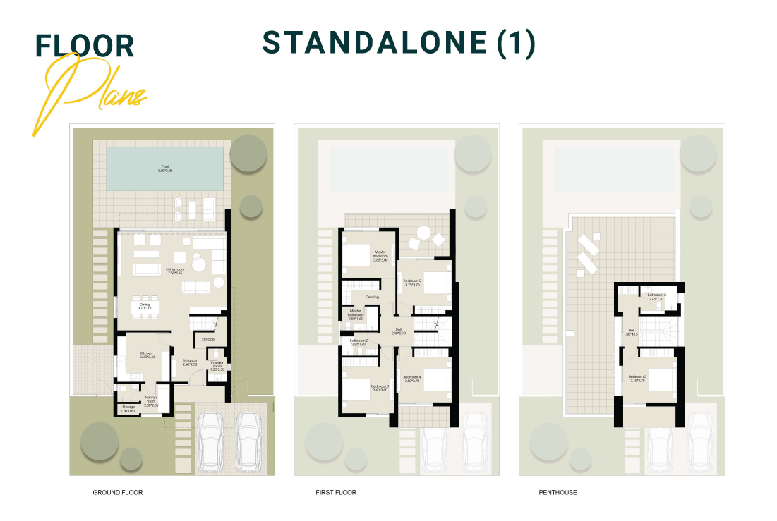Floor plan for villa at Il Bayou