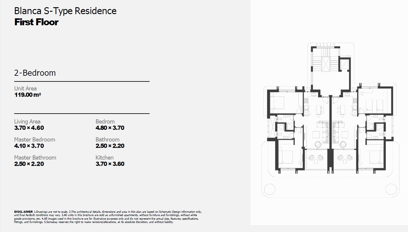 Floor plan for apartment at Blanca
