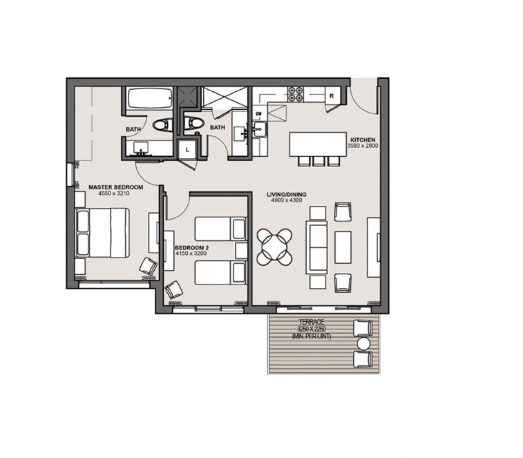 Floor plan for apartment at Marina Marassi