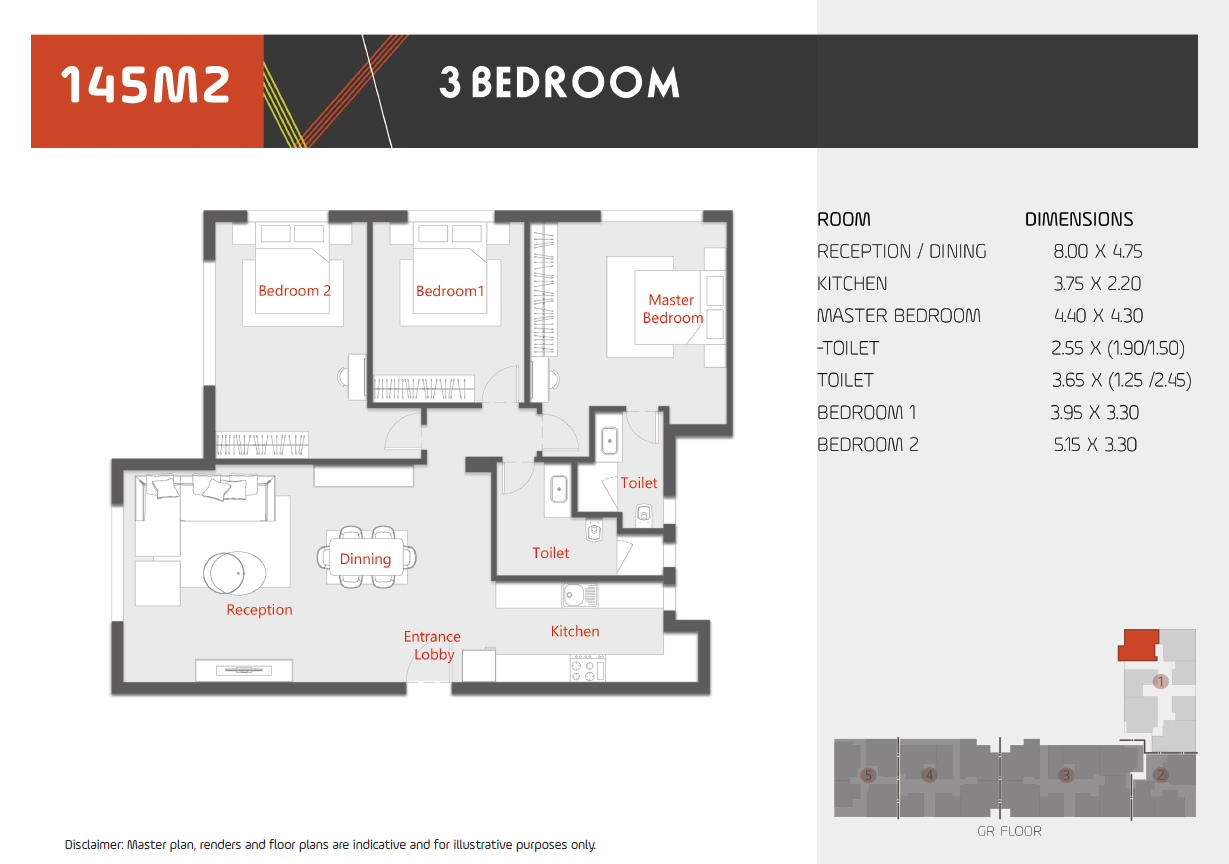 Floor plan for apartment at Al Karma Kay