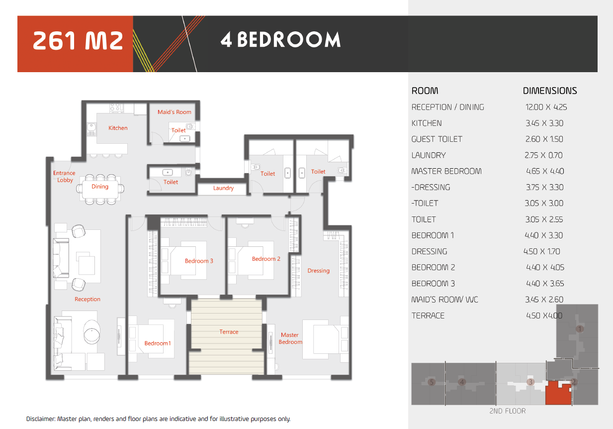 Floor plan for apartment at Al Karma Kay