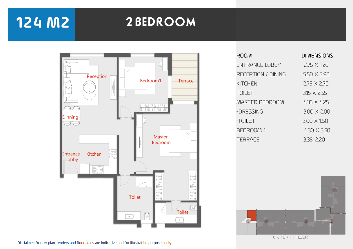 Floor plan for apartment at Al Karma Kay