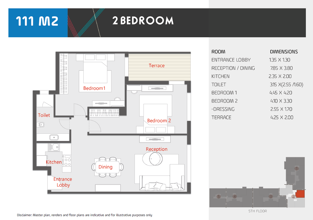 Floor plan for apartment at Al Karma Kay