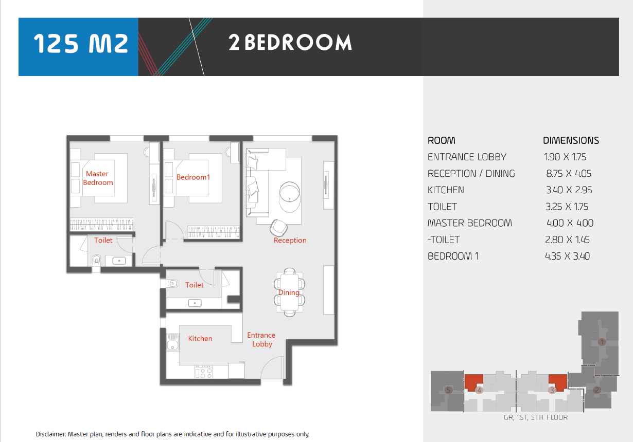 Floor plan for apartment at Al Karma Kay