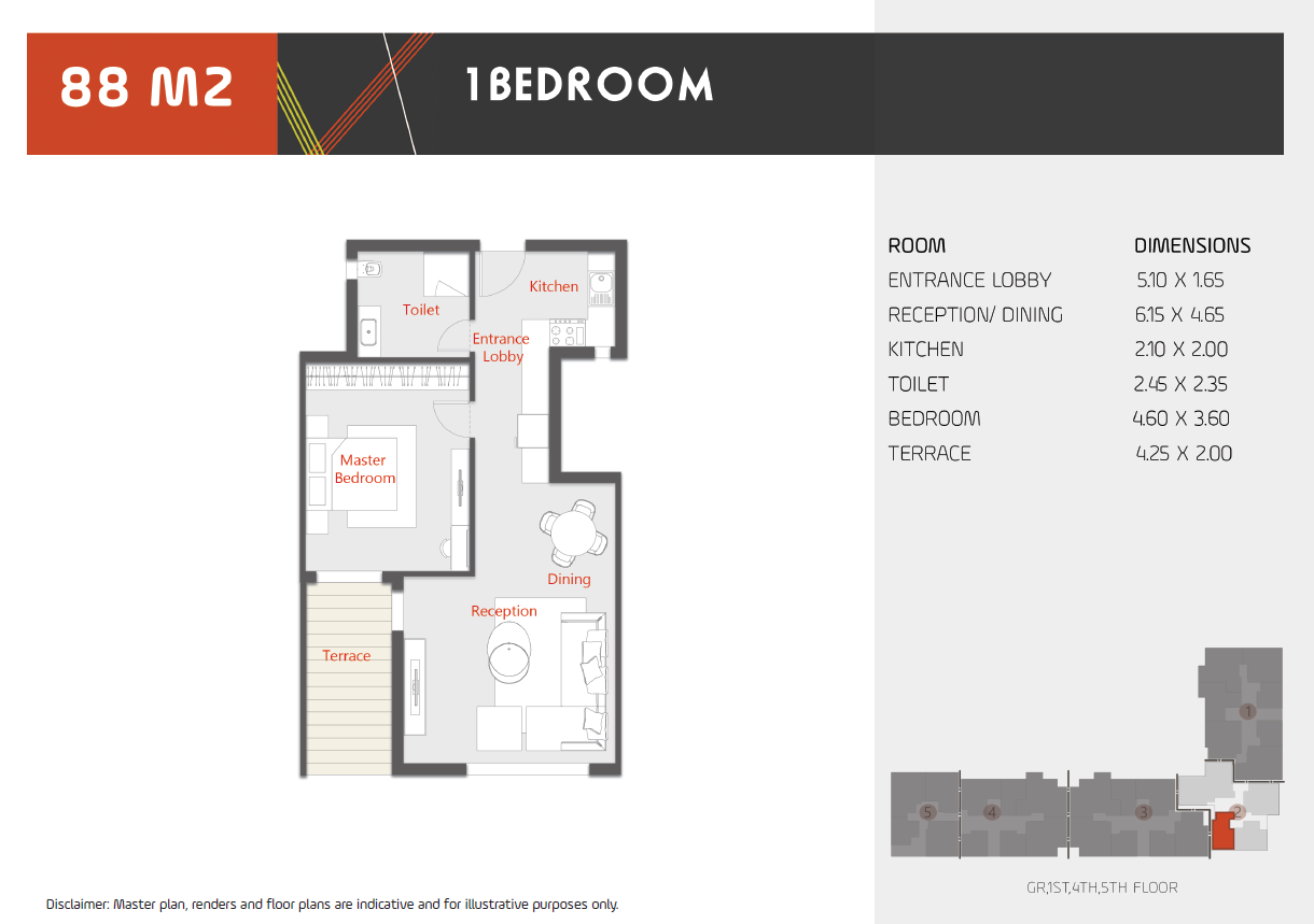 Floor plan for apartment at Al Karma Kay