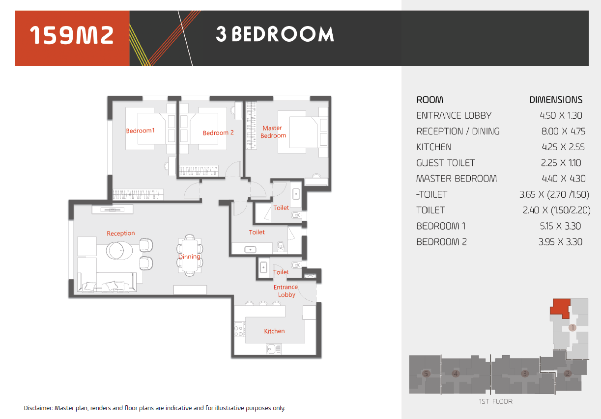 Floor plan for apartment at Al Karma Kay