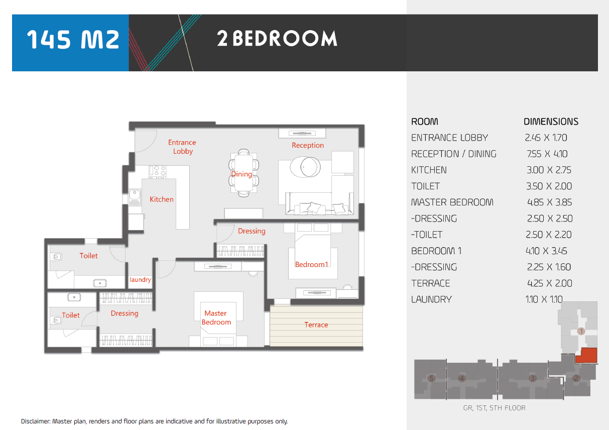 Floor plan for apartment at Kayan-Phase 1