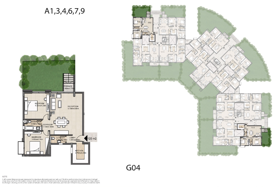 Floor plan for apartment at Granda Life