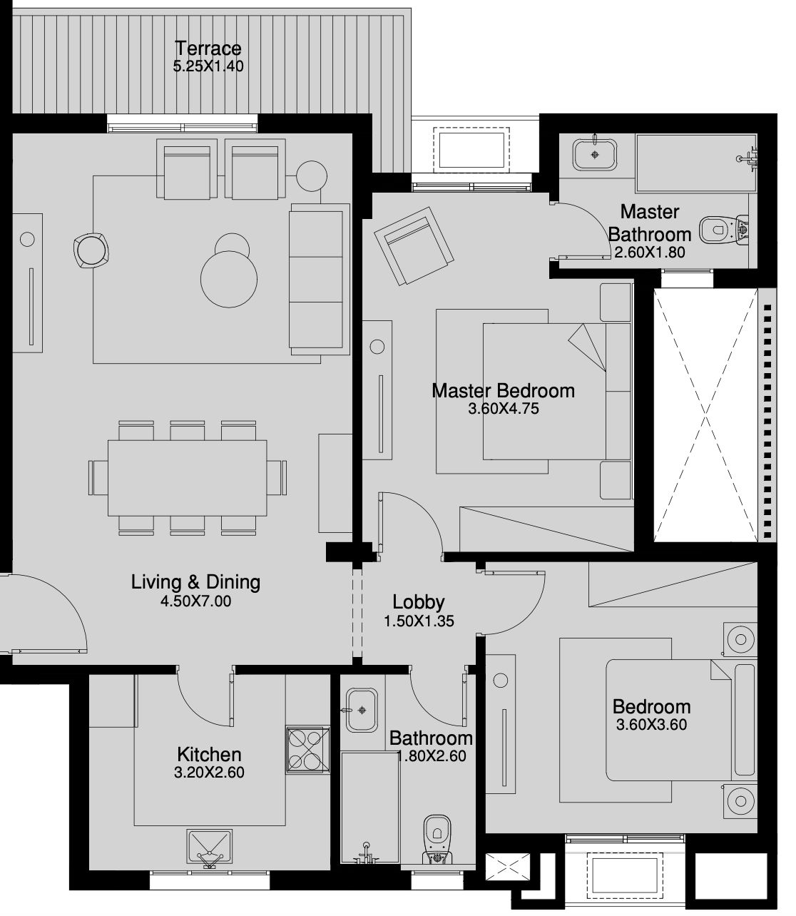 Floor plan for apartment at O West Orascom