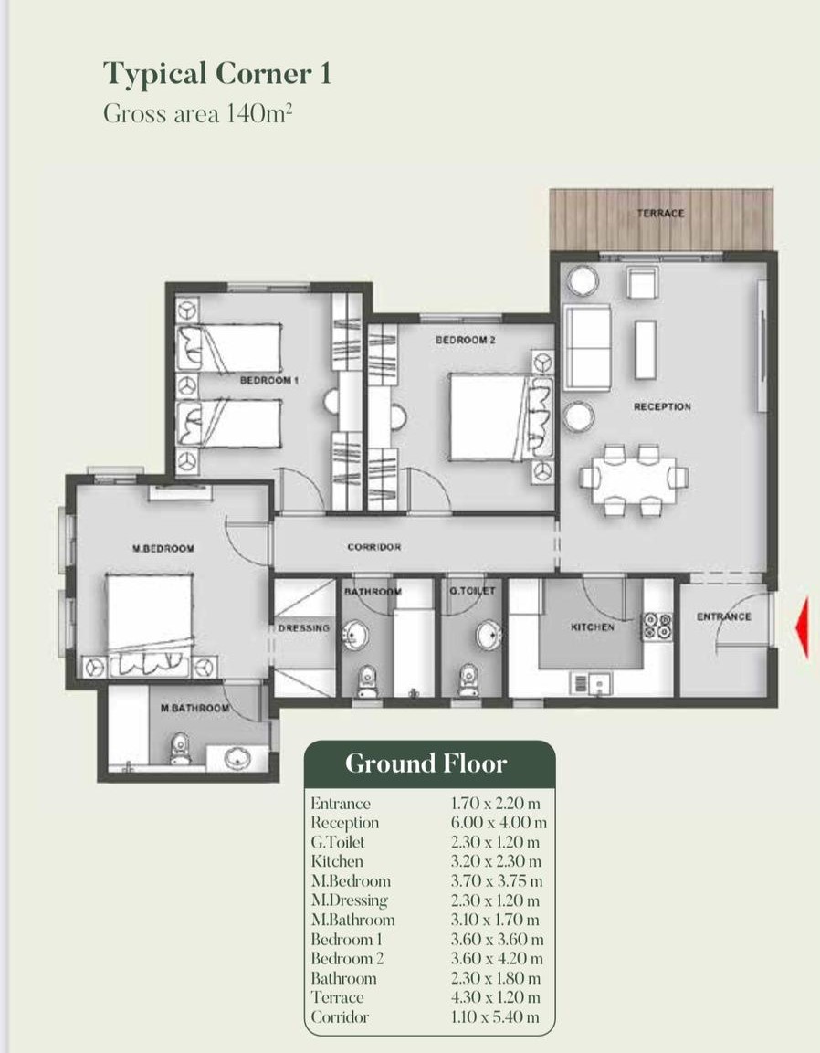 Floor plan for apartment at Aliva Mountain View Mostakbal City