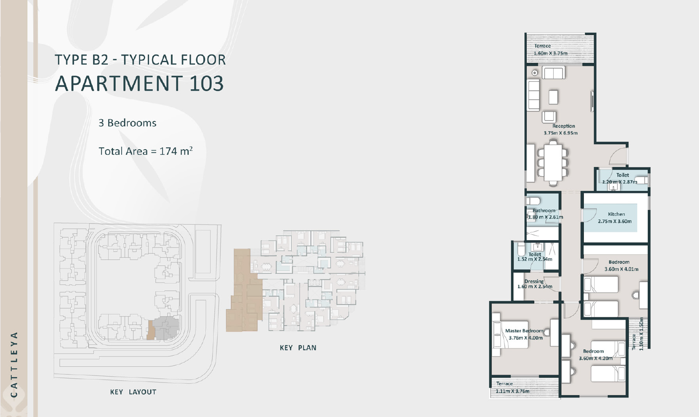 Floor plan for apartment at Cattleya