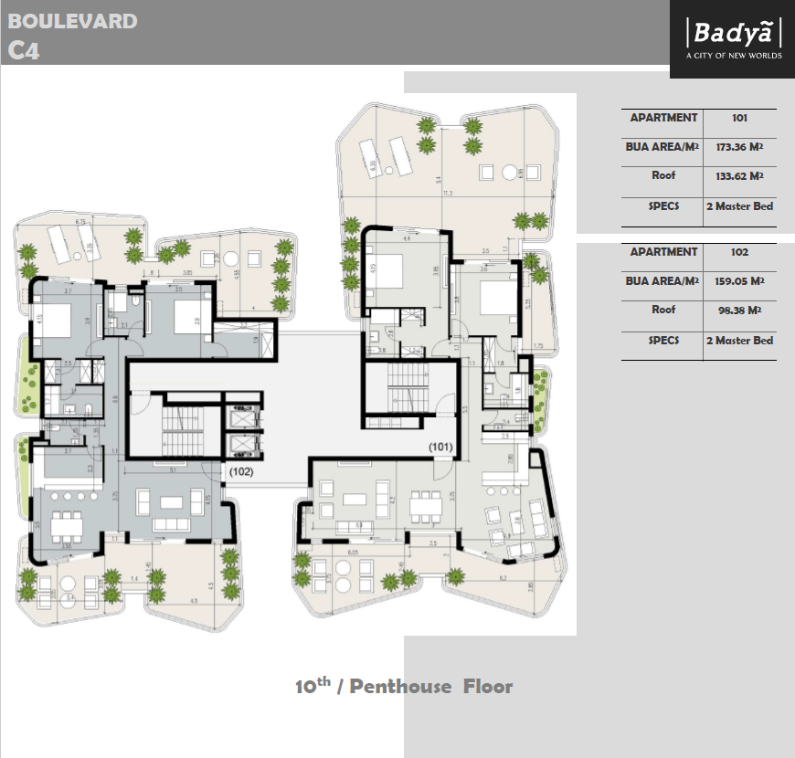Floor plan for apartment at Badya
