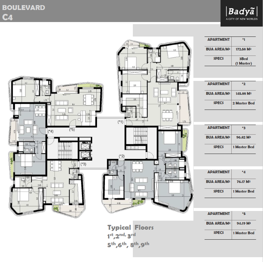 Floor plan for apartment at Badya