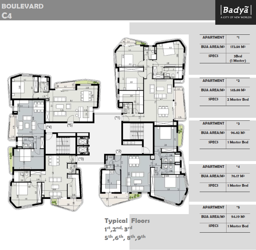 Floor plan for apartment at Badya