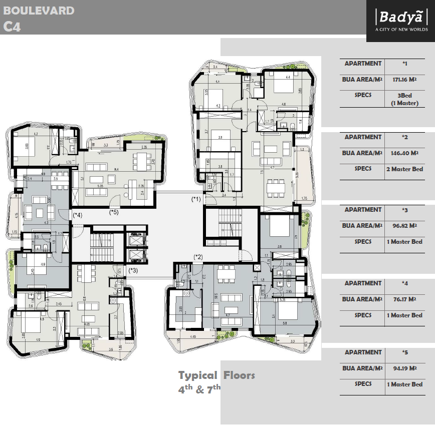 Floor plan for apartment at Badya