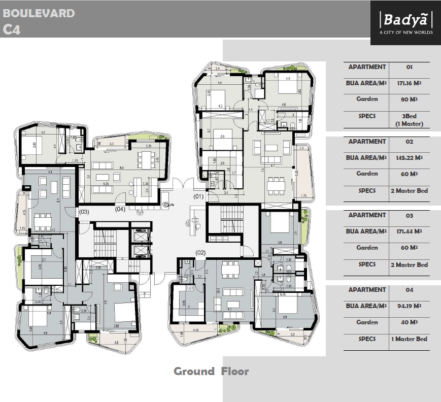 Floor plan for apartment at Badya