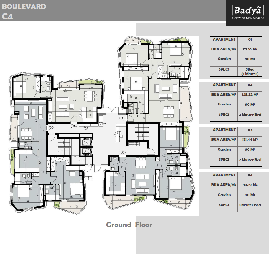 Floor plan for apartment at Badya