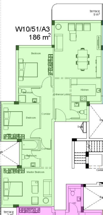 Floor plan for apartment at White Residence