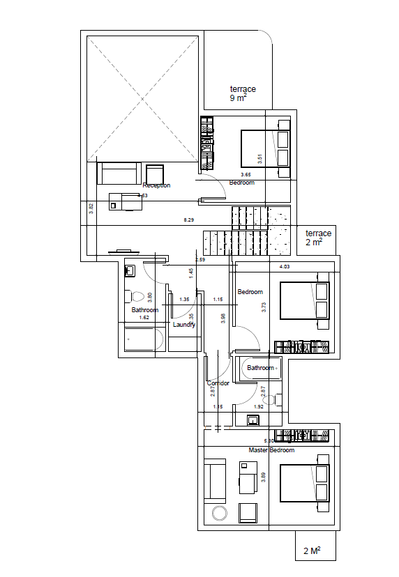 Floor plan for duplex at White Residence