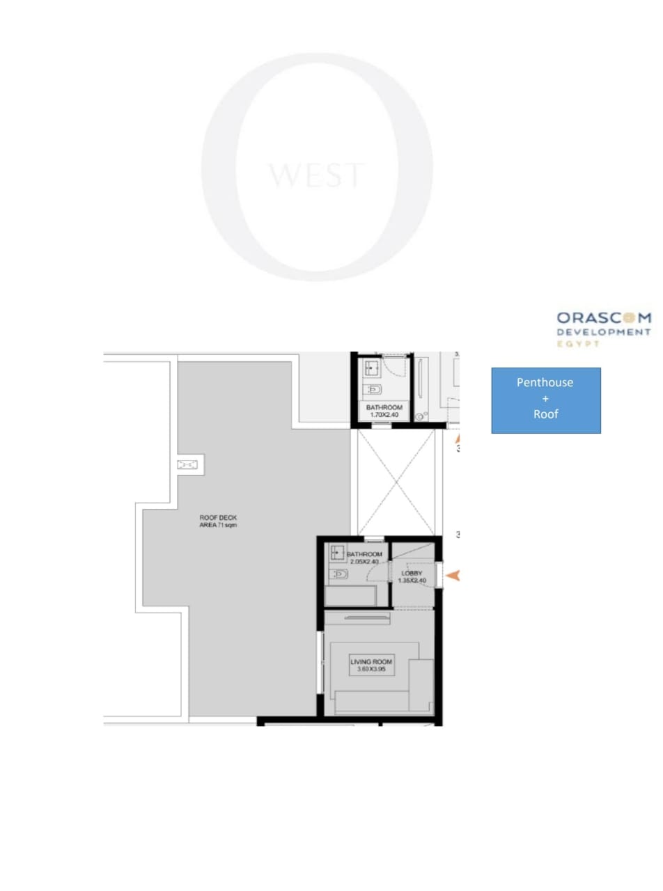 Floor plan for penthouse at O West Orascom