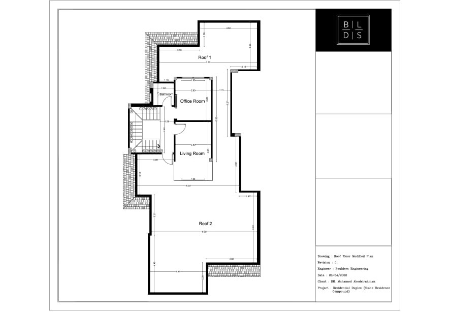 Floor plan for penthouse at Stone Residence