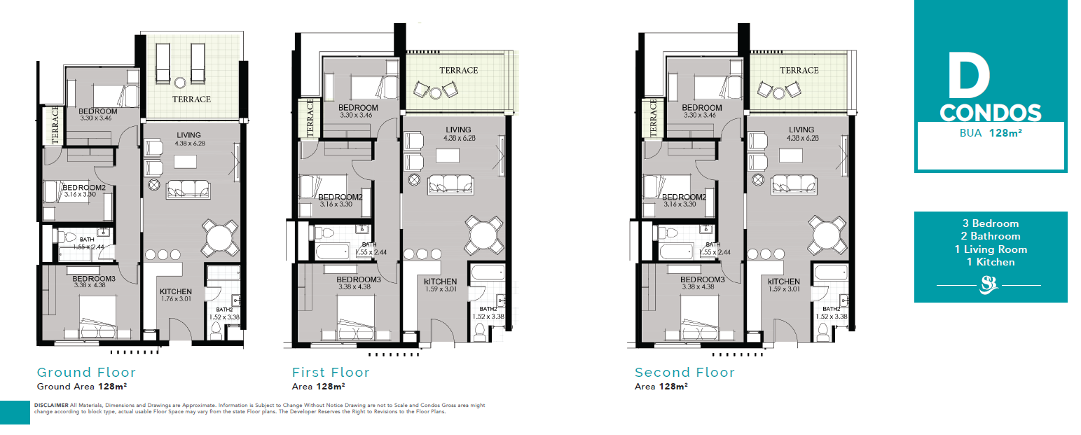Floor plan for apartment at Smeralda Bay Sidi Heneish -Sbay