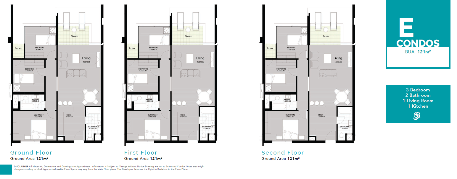 Floor plan for apartment at Smeralda Bay Sidi Heneish -Sbay