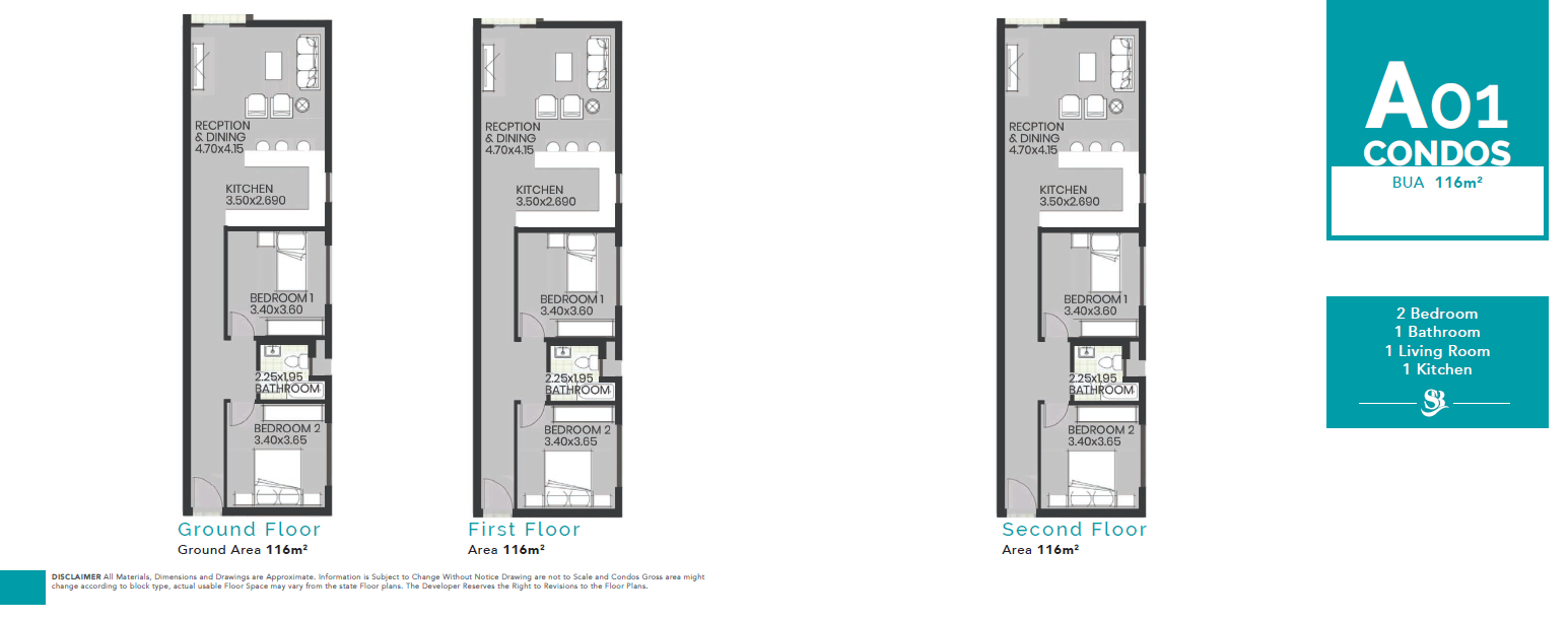 Floor plan for apartment at Smeralda Bay Sidi Heneish -Sbay