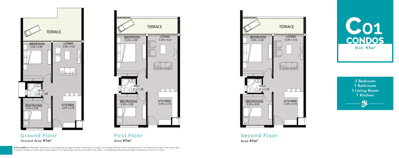 Floor plan for apartment at Smeralda Bay Sidi Heneish -Sbay