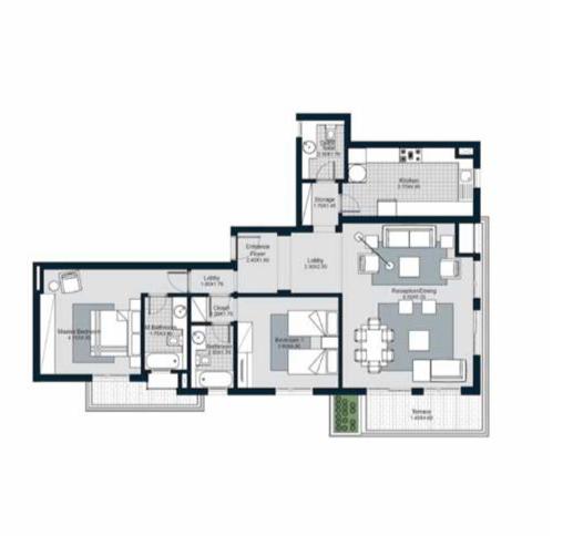 Floor plan for apartment at The Courtyards