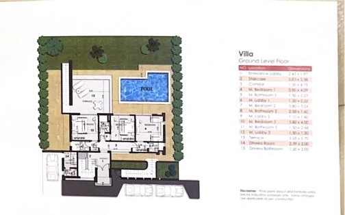 Floor plan for villa at Jebal El Sokhna
