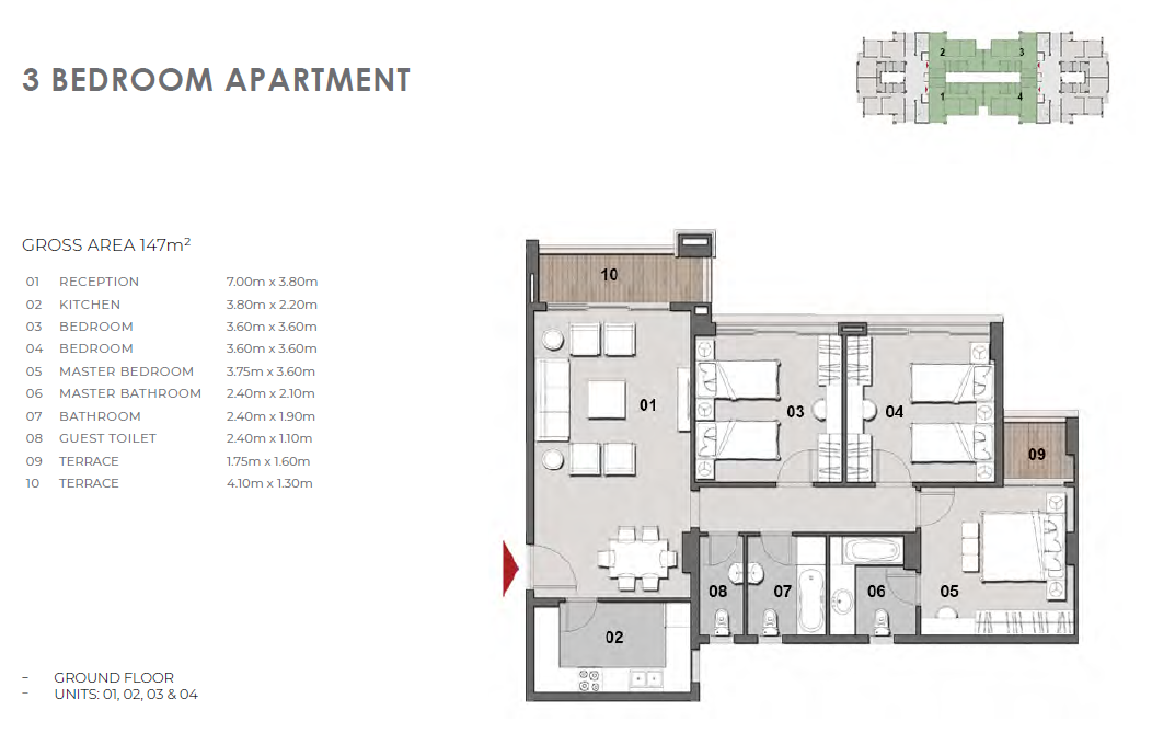 Floor plan for apartment at Il Bosco New Capital