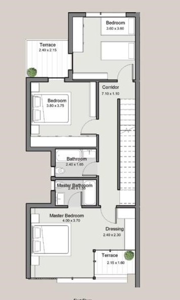 Floor plan for townhouse at The Median Residences