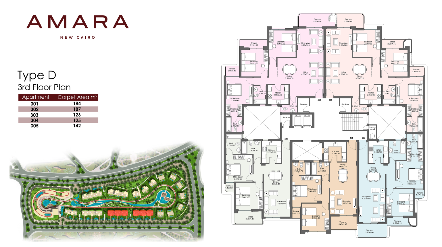 Floor plan for apartment at Amara