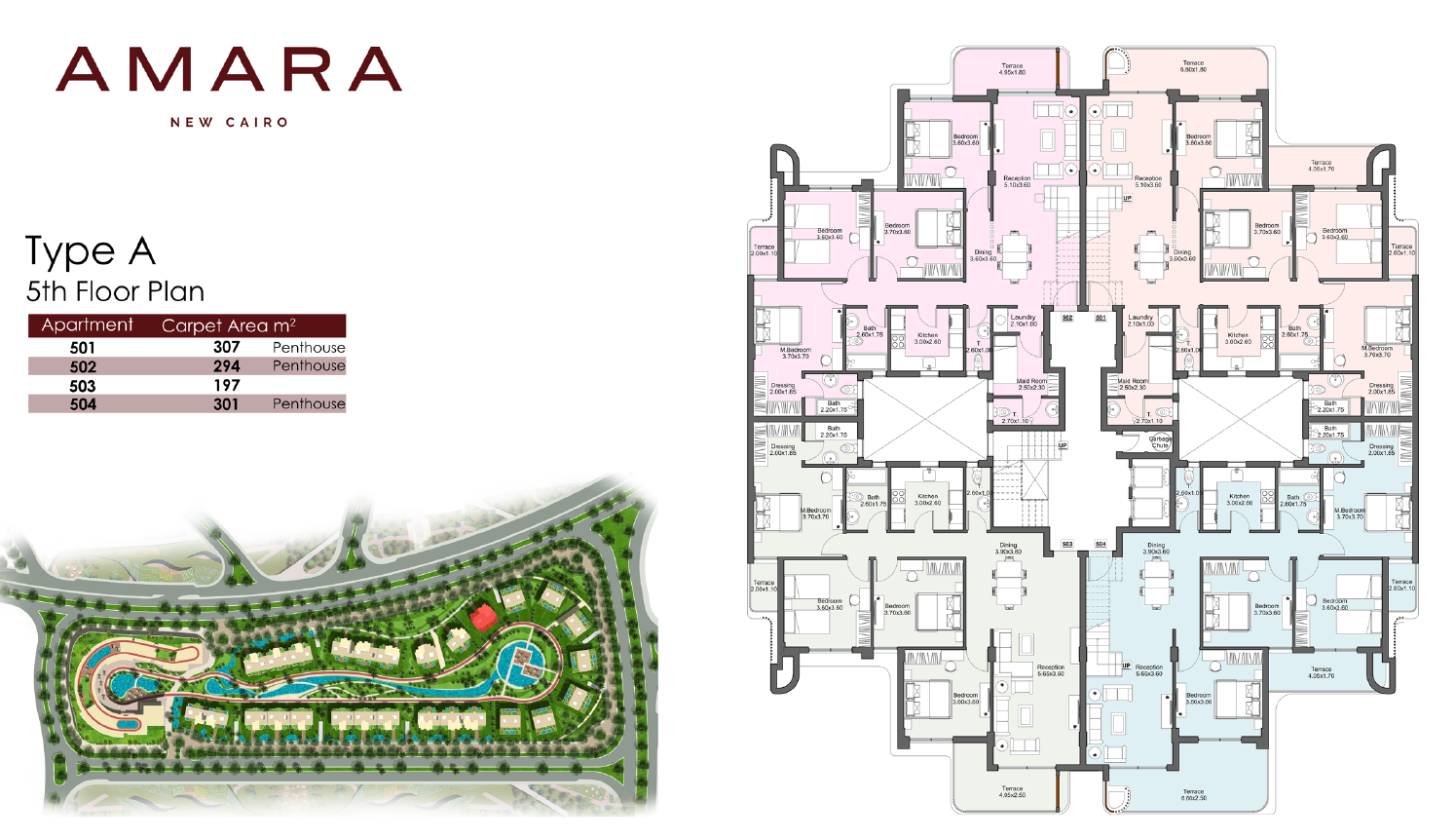 Floor plan for penthouse at Amara