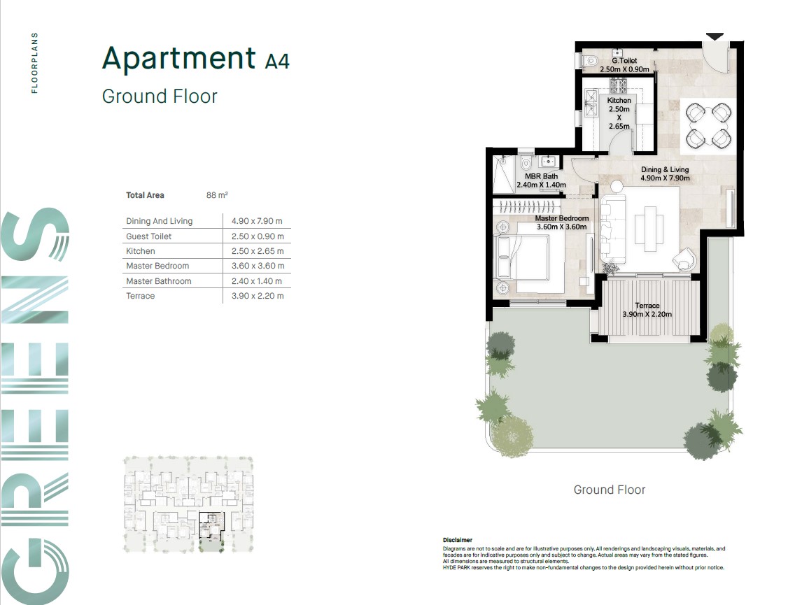 Floor plan for apartment at Hyde Park